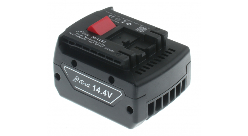 Аккумуляторная батарея для электроинструмента Bosch GDR 14.4 V-LI MF. Артикул iB-T167.Емкость (mAh): 3000. Напряжение (V): 14,4
