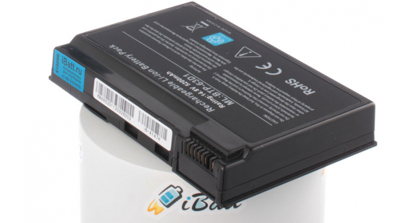 Аккумуляторная батарея для ноутбука Acer TravelMate 2414LMi. Артикул iB-A147H.Емкость (mAh): 5200. Напряжение (V): 14,8