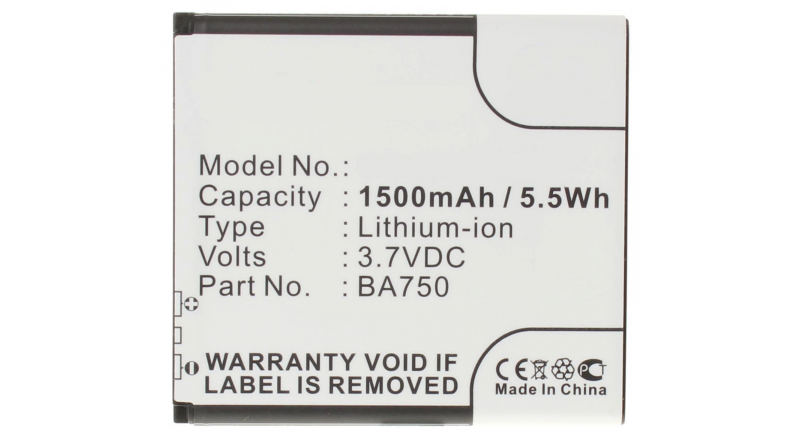 Аккумуляторная батарея для телефона, смартфона Sony Ericsson Xperia IS11S. Артикул iB-M346.Емкость (mAh): 1500. Напряжение (V): 3,7
