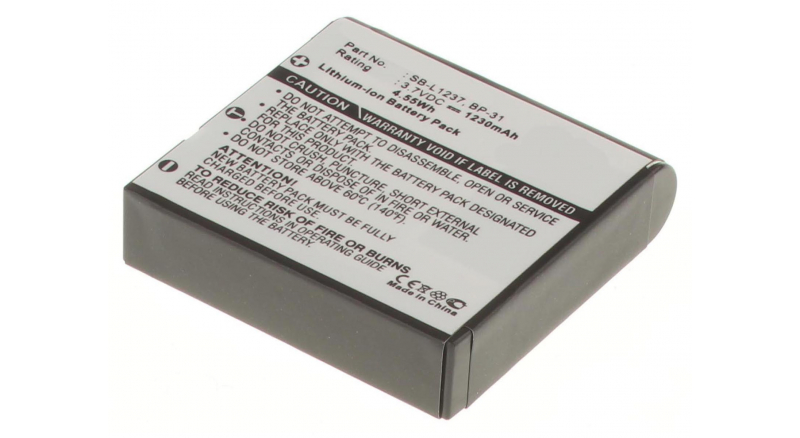 Аккумуляторная батарея B31B173003CU для фотоаппаратов и видеокамер Samsung. Артикул iB-F255.Емкость (mAh): 1230. Напряжение (V): 3,7