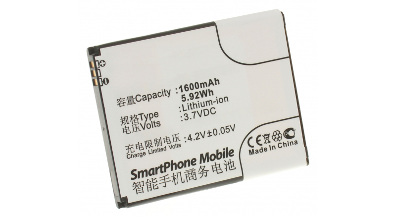 Аккумуляторная батарея для телефона, смартфона ZTE V930. Артикул iB-M513.Емкость (mAh): 1600. Напряжение (V): 3,7