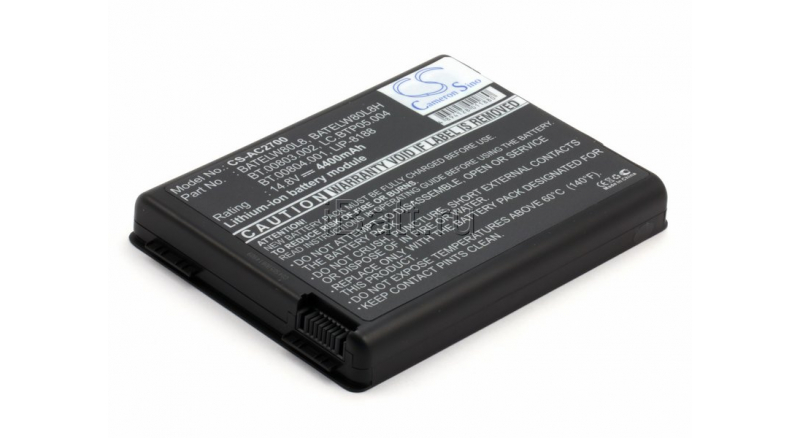 Аккумуляторная батарея для ноутбука Acer Aspire 1672LMi. Артикул 11-1273.Емкость (mAh): 4400. Напряжение (V): 14,8