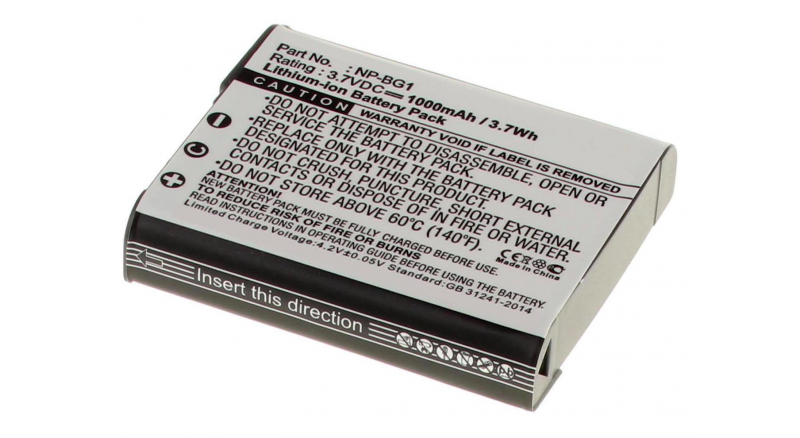 Аккумуляторные батареи для фотоаппаратов и видеокамер Sony Cyber-shot DSC-W120Емкость (mAh): 1000. Напряжение (V): 3,7