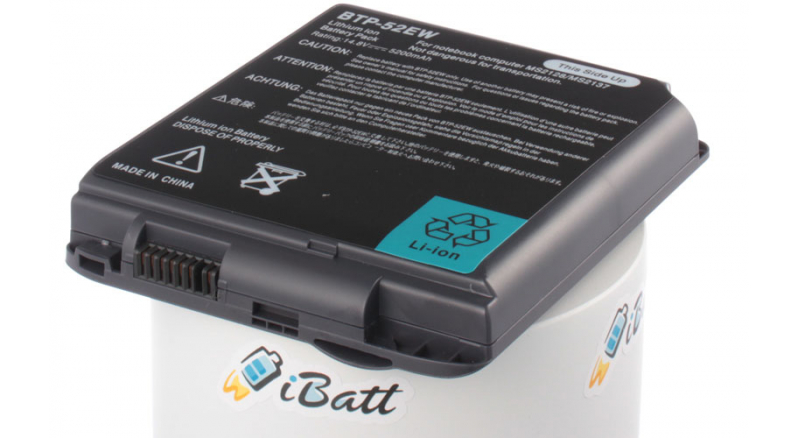 Аккумуляторная батарея BTP-90BM для ноутбуков iRU. Артикул iB-A223H.Емкость (mAh): 5200. Напряжение (V): 14,8