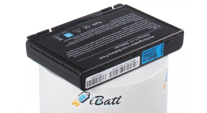 Аккумуляторная батарея для ноутбука Asus K51AB. Артикул iB-A145X.Емкость (mAh): 6800. Напряжение (V): 11,1