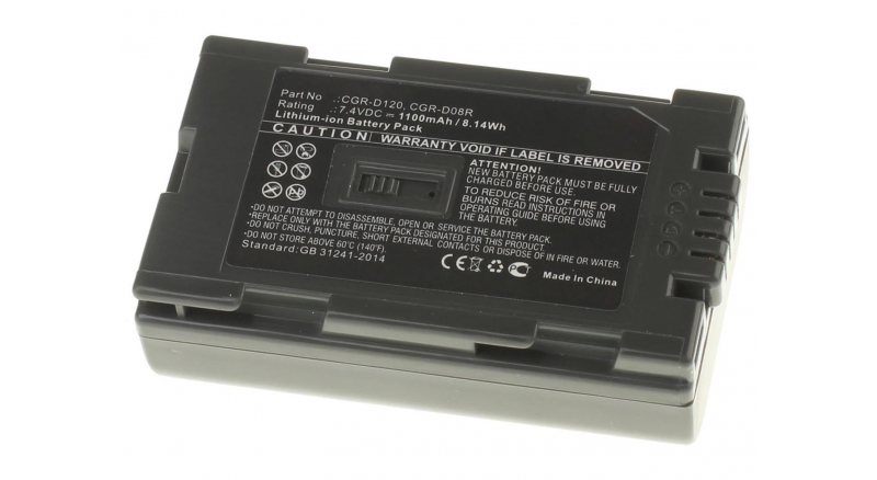 Аккумуляторная батарея CGR-D16 для фотоаппаратов и видеокамер Panasonic. Артикул iB-F351.Емкость (mAh): 1100. Напряжение (V): 7,4