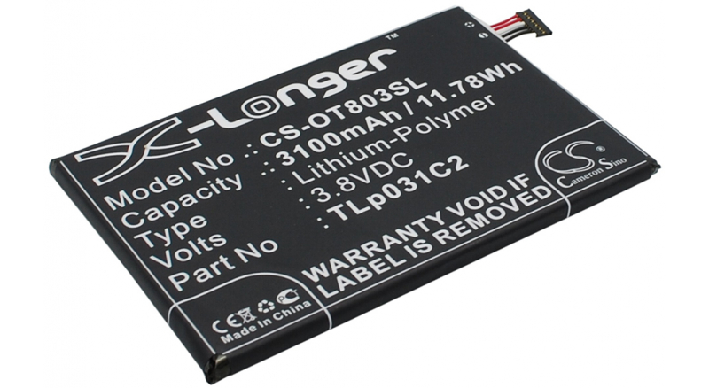 Аккумуляторная батарея TLp031C2 для телефонов, смартфонов Orange. Артикул iB-M851.Емкость (mAh): 3100. Напряжение (V): 3,8