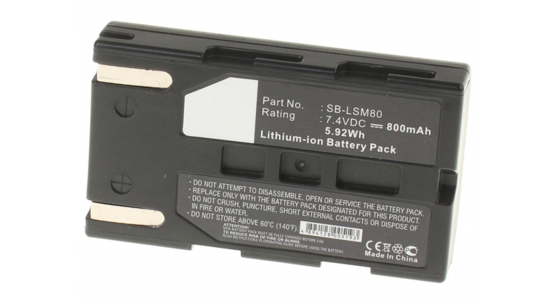 Аккумуляторные батареи для фотоаппаратов и видеокамер Samsung SC-D357Емкость (mAh): 800. Напряжение (V): 7,4