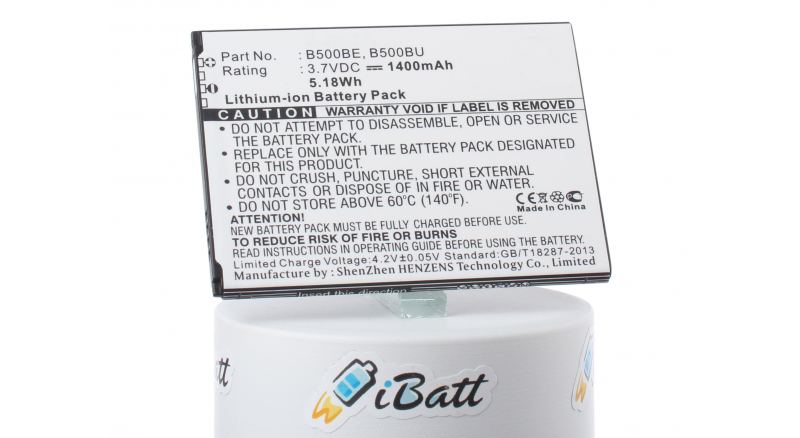 Аккумуляторная батарея EB-B500BE для телефонов, смартфонов Samsung. Артикул iB-M2658.Емкость (mAh): 1400. Напряжение (V): 3,7