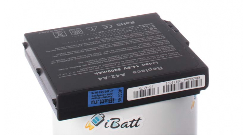 Аккумуляторная батарея для ноутбука Asus A4700G. Артикул iB-A175.Емкость (mAh): 4400. Напряжение (V): 14,8