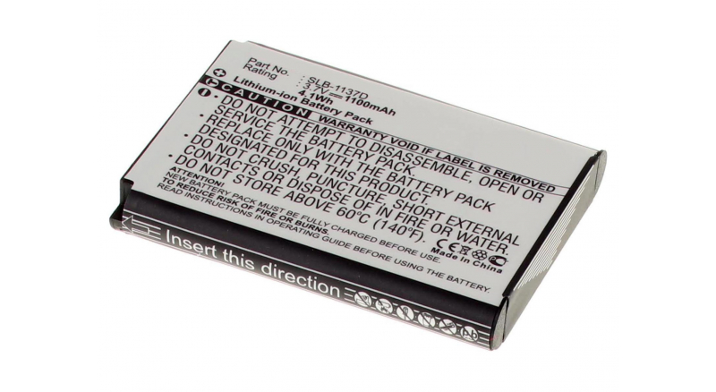 Аккумуляторные батареи для фотоаппаратов и видеокамер Samsung Digimax NV103Емкость (mAh): 1100. Напряжение (V): 3,7