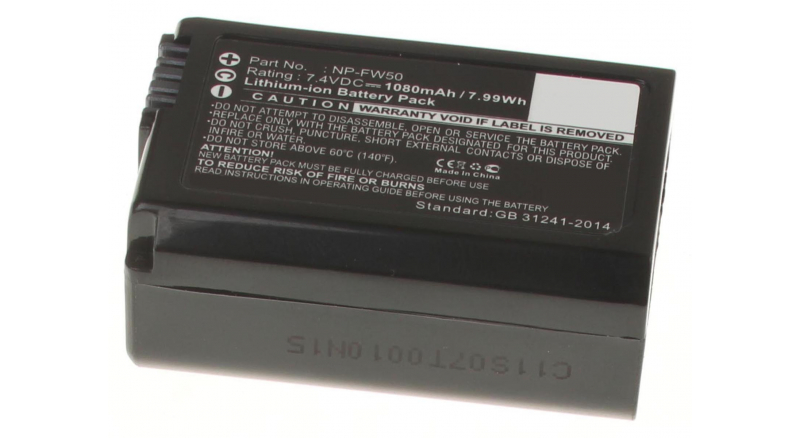 Аккумуляторные батареи для фотоаппаратов и видеокамер Sony Alpha NEX-3CЕмкость (mAh): 1080. Напряжение (V): 7,4