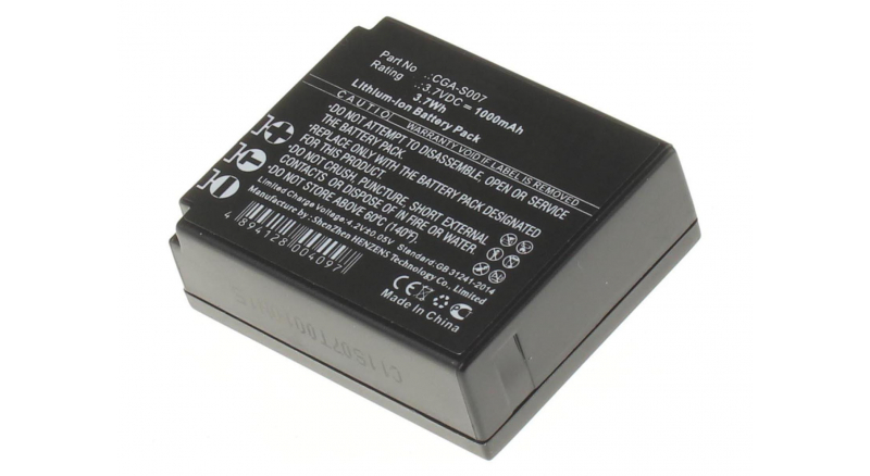 Аккумуляторные батареи для фотоаппаратов и видеокамер Panasonic Lumix DMC-TZ2EG-SЕмкость (mAh): 1000. Напряжение (V): 3,7