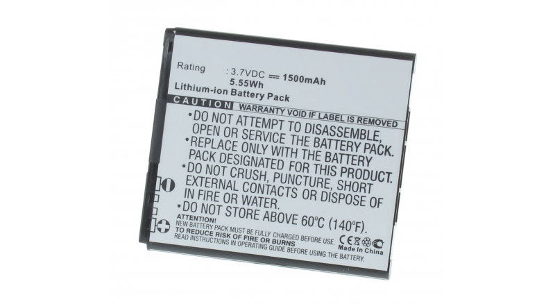 Аккумуляторная батарея для телефона, смартфона HTC Infobar A02. Артикул iB-M1117.Емкость (mAh): 1500. Напряжение (V): 3,7