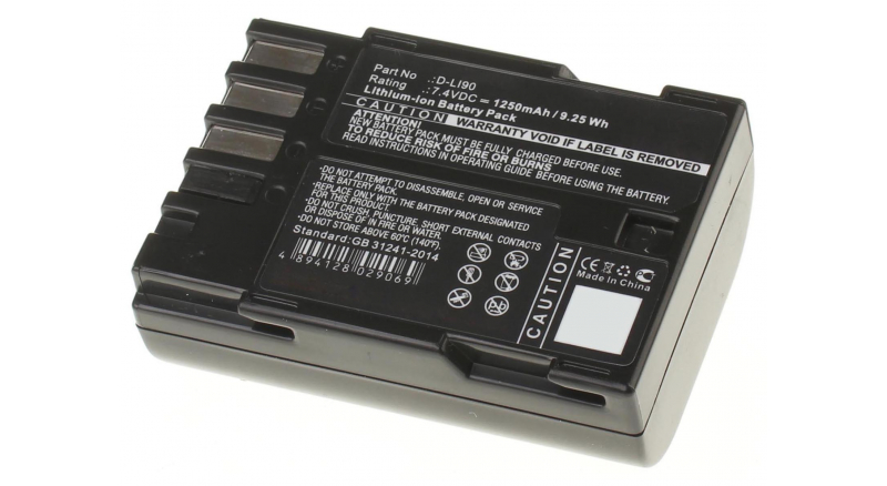 Аккумуляторные батареи для фотоаппаратов и видеокамер Pentax K-3 IIЕмкость (mAh): 1250. Напряжение (V): 7,4