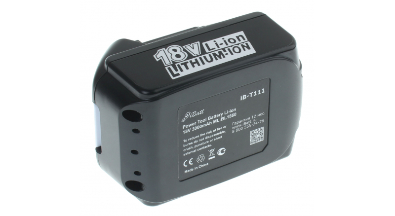 Аккумуляторная батарея для электроинструмента Makita CL180FDRFW. Артикул iB-T111.Емкость (mAh): 3000. Напряжение (V): 18