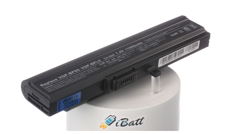 Аккумуляторная батарея для ноутбука Sony VAIO VGN-TX2XP. Артикул iB-A469.Емкость (mAh): 11000. Напряжение (V): 7,4