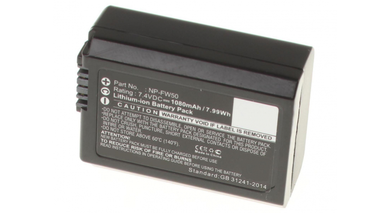 Аккумуляторные батареи для фотоаппаратов и видеокамер Sony NEX-3Емкость (mAh): 1080. Напряжение (V): 7,4