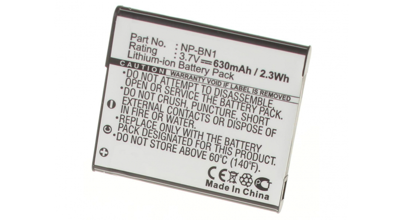 Аккумуляторные батареи для фотоаппаратов и видеокамер Sony Cyber-shot DSC-W570PЕмкость (mAh): 630. Напряжение (V): 3,7