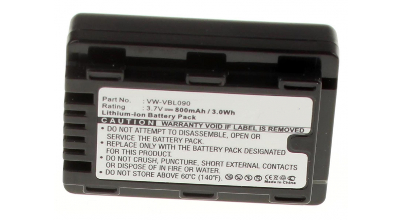 Аккумуляторные батареи для фотоаппаратов и видеокамер Panasonic SDR-S50NЕмкость (mAh): 800. Напряжение (V): 3,7