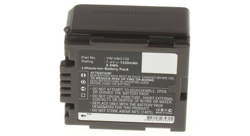 Аккумуляторная батарея VW-VBG070-K для фотоаппаратов и видеокамер Panasonic. Артикул iB-F320.Емкость (mAh): 1320. Напряжение (V): 7,4