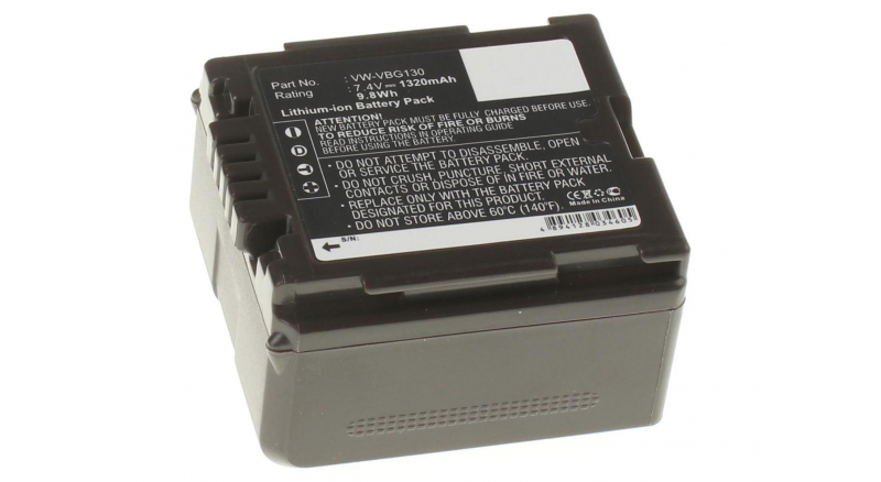 Аккумуляторные батареи для фотоаппаратов и видеокамер Panasonic HDC-SD5GC-KЕмкость (mAh): 1320. Напряжение (V): 7,4