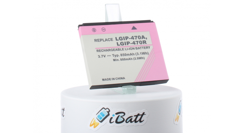 Аккумуляторная батарея LGIP-470A для телефонов, смартфонов LG. Артикул iB-M181.Емкость (mAh): 800. Напряжение (V): 3,7