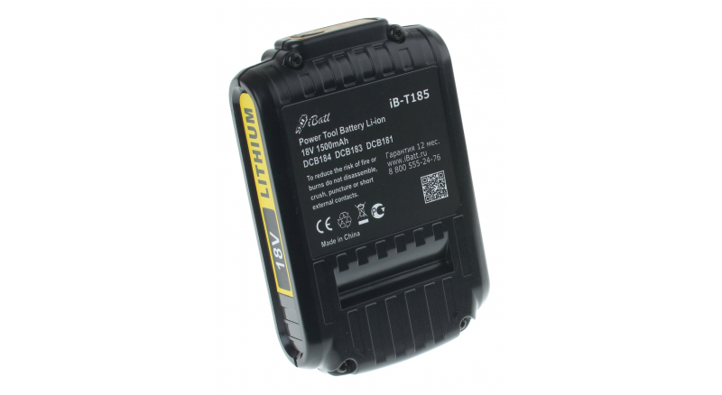 Аккумуляторная батарея для электроинструмента DeWalt DCS380L2. Артикул iB-T185.Емкость (mAh): 1500. Напряжение (V): 18