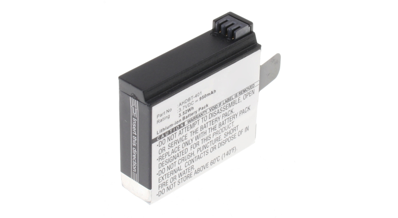 Аккумуляторная батарея 335-06532-000 для фотоаппаратов и видеокамер GoPro. Артикул iB-F494.Емкость (mAh): 950. Напряжение (V): 3,7