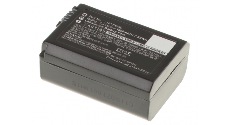 Аккумуляторные батареи для фотоаппаратов и видеокамер Sony Alpha A6000 (ILCE-6000)Емкость (mAh): 1080. Напряжение (V): 7,4