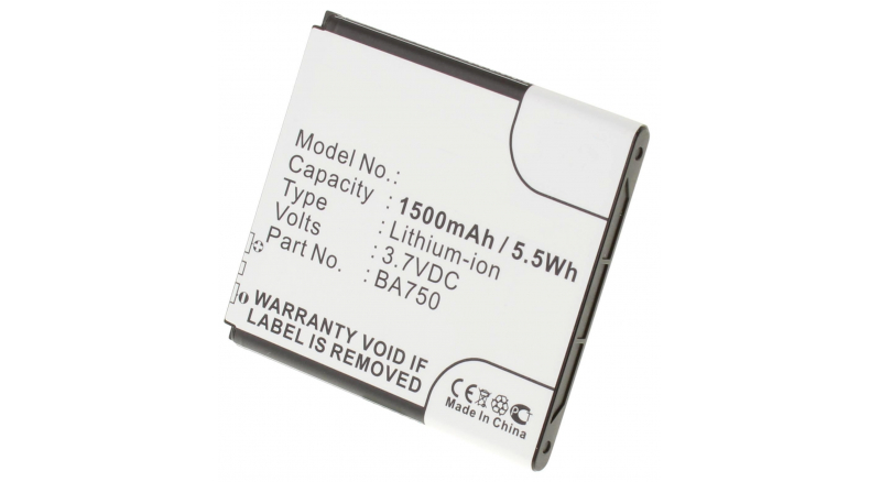 Аккумуляторная батарея для телефона, смартфона Sony Ericsson Xperia Arc. Артикул iB-M346.Емкость (mAh): 1500. Напряжение (V): 3,7
