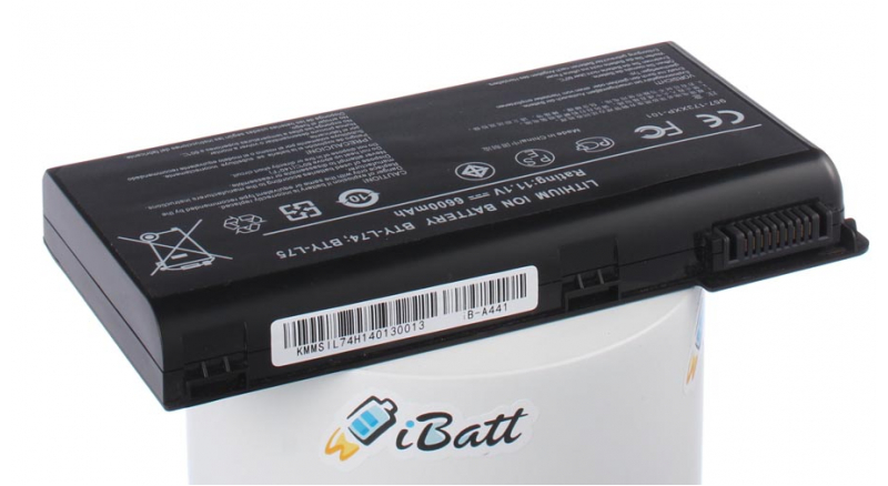 Аккумуляторная батарея для ноутбука MSI MS-1734. Артикул iB-A441.Емкость (mAh): 6600. Напряжение (V): 11,1