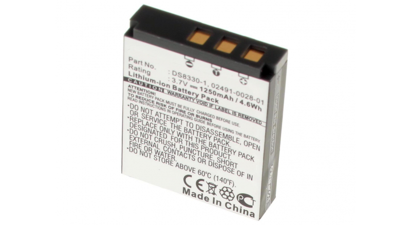 Аккумуляторная батарея 02491-0028-00 для фотоаппаратов и видеокамер Acer. Артикул iB-F414.Емкость (mAh): 1250. Напряжение (V): 3,7