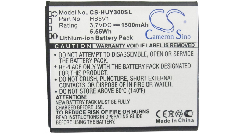 Аккумуляторная батарея для телефона, смартфона Huawei Ascend Y300-0100. Артикул iB-M1093.Емкость (mAh): 1500. Напряжение (V): 3,7