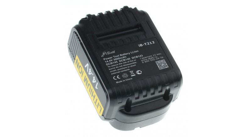 Аккумуляторная батарея для электроинструмента DeWalt XR Li-Ion 14.4V. Артикул iB-T212.Емкость (mAh): 3000. Напряжение (V): 14,4
