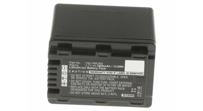 Аккумуляторные батареи для фотоаппаратов и видеокамер Panasonic HDC-SD60KЕмкость (mAh): 3400. Напряжение (V): 3,7