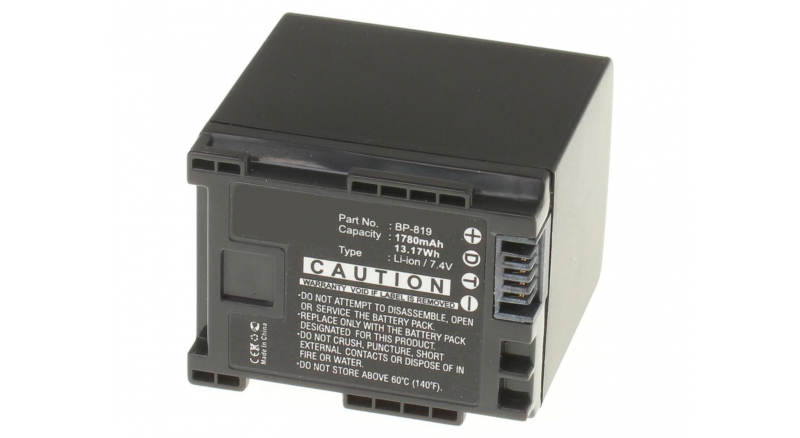 Аккумуляторная батарея BP-827 для фотоаппаратов и видеокамер Canon. Артикул iB-F116.Емкость (mAh): 1780. Напряжение (V): 7,4