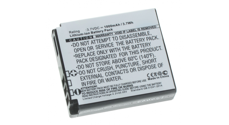 Аккумуляторные батареи для фотоаппаратов и видеокамер Kodak PIXPRO SP360 4KЕмкость (mAh): 1000. Напряжение (V): 3,7