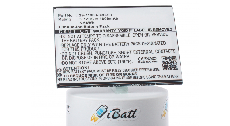 Аккумуляторная батарея iBatt iB-M2922 для телефонов, смартфонов UlefoneЕмкость (mAh): 1800. Напряжение (V): 3,7