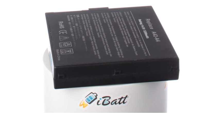 Аккумуляторная батарея для ноутбука Asus A4D. Артикул iB-A175H.Емкость (mAh): 5200. Напряжение (V): 14,8