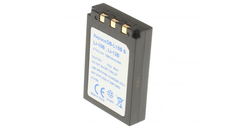 Аккумуляторная батарея DB-L10 для фотоаппаратов и видеокамер Sanyo. Артикул iB-F203.Емкость (mAh): 1090. Напряжение (V): 3,7