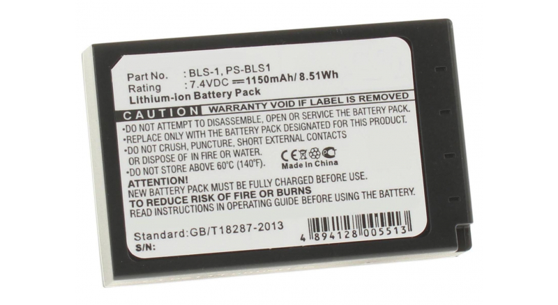 Аккумуляторные батареи для фотоаппаратов и видеокамер Olympus Pen E-P1Емкость (mAh): 1150. Напряжение (V): 7,4