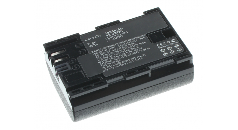 Аккумуляторная батарея LP-E6 для фотоаппаратов и видеокамер Canon. Артикул iB-F473.Емкость (mAh): 1800. Напряжение (V): 7,4