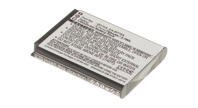 Аккумуляторные батареи для фотоаппаратов и видеокамер Samsung Digimax SL50Емкость (mAh): 740. Напряжение (V): 3,7