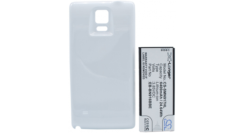 Аккумуляторная батарея для телефона, смартфона Samsung Galaxy Note 4. Артикул iB-M1140.Емкость (mAh): 6400. Напряжение (V): 3,85