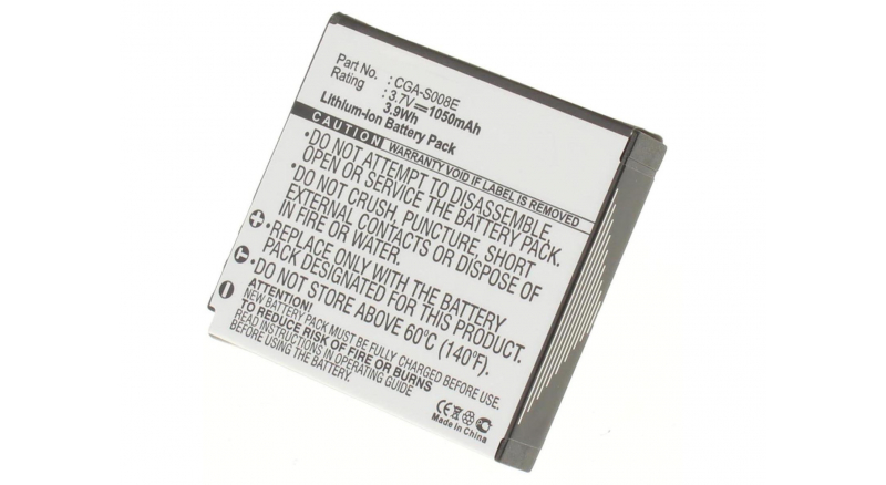Аккумуляторная батарея CGA-S008E для фотоаппаратов и видеокамер Panasonic. Артикул iB-F187.Емкость (mAh): 1050. Напряжение (V): 3,7