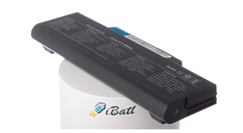 Аккумуляторная батарея для ноутбука Asus A9500T. Артикул iB-A169H.Емкость (mAh): 7800. Напряжение (V): 11,1