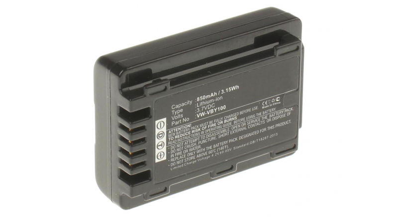 Аккумуляторные батареи для фотоаппаратов и видеокамер Panasonic HC-V160Емкость (mAh): 850. Напряжение (V): 3,7