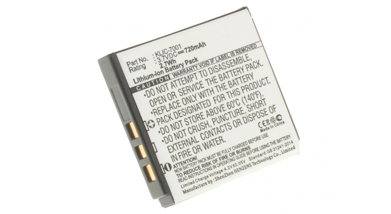 Аккумуляторные батареи для фотоаппаратов и видеокамер Kodak EasyShare V705Емкость (mAh): 720. Напряжение (V): 3,7