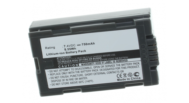 Аккумуляторные батареи для фотоаппаратов и видеокамер Panasonic NV-GS4BЕмкость (mAh): 750. Напряжение (V): 7,4